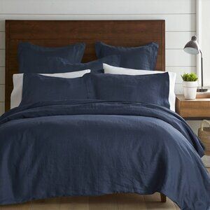 Levtex Washed Linen King Duvet Cover and Two Shams